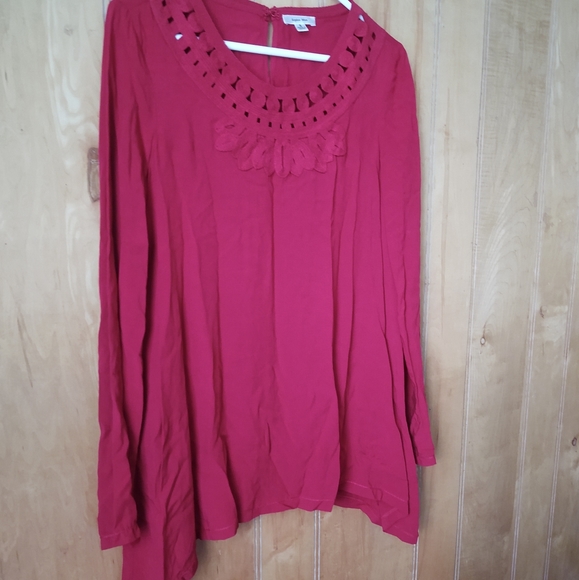 Sophie Max women's Red long sleeve blouse size S - Picture 4 of 11